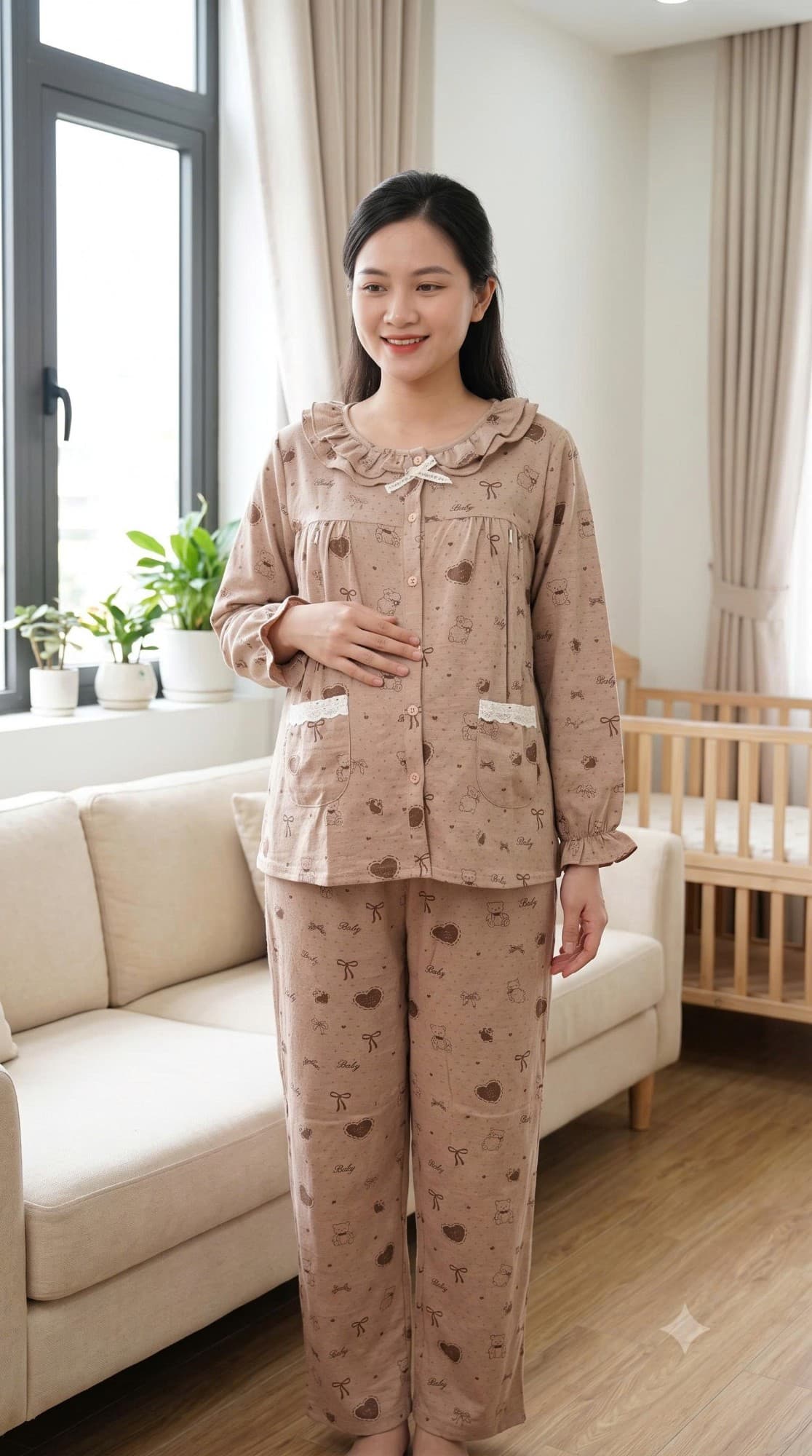 Bộ bầu gấu Baby nâu